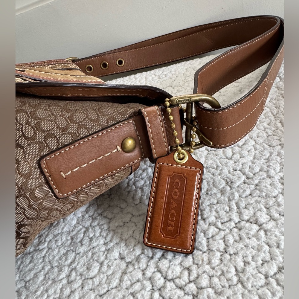 Coach Y2K Soho Signature Canvas Suede Studded Rivets Bag With Matching Wristlet - Picture 17 of 17